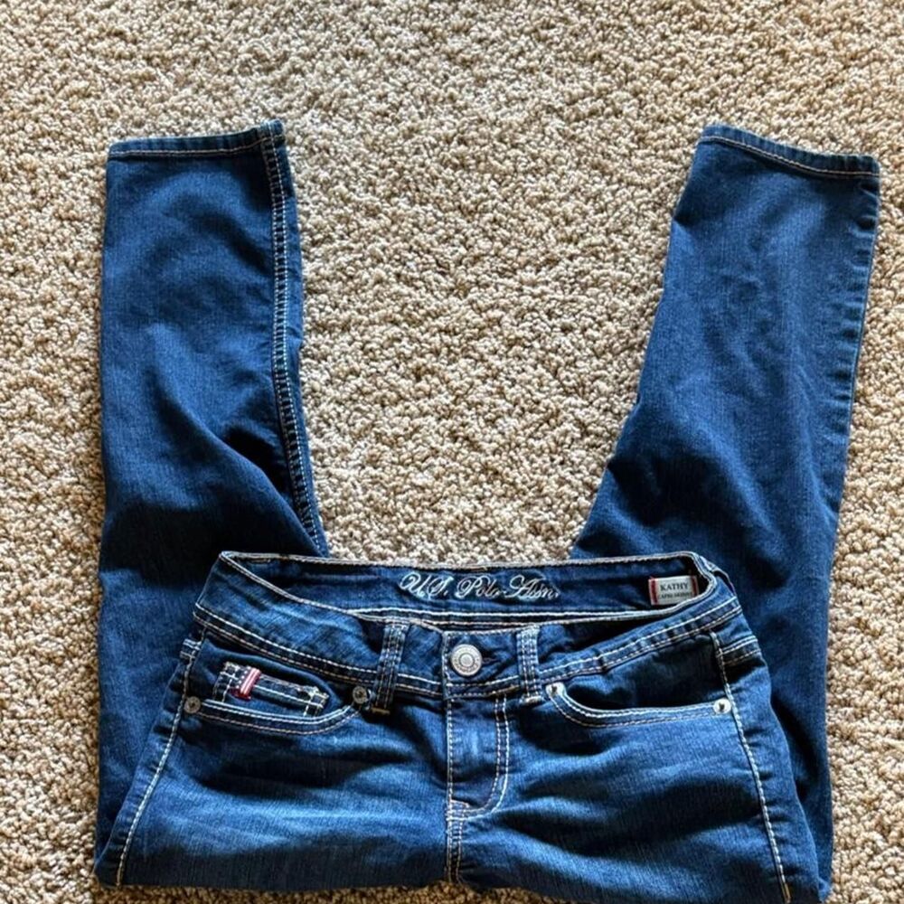 Us-polo-assn Women's Blue and Navy Jeans